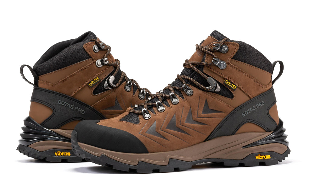 Botas Pro Brown 6 Inch Waterproof Hiking Boots with VIBRAM® Traction Lug Outsole