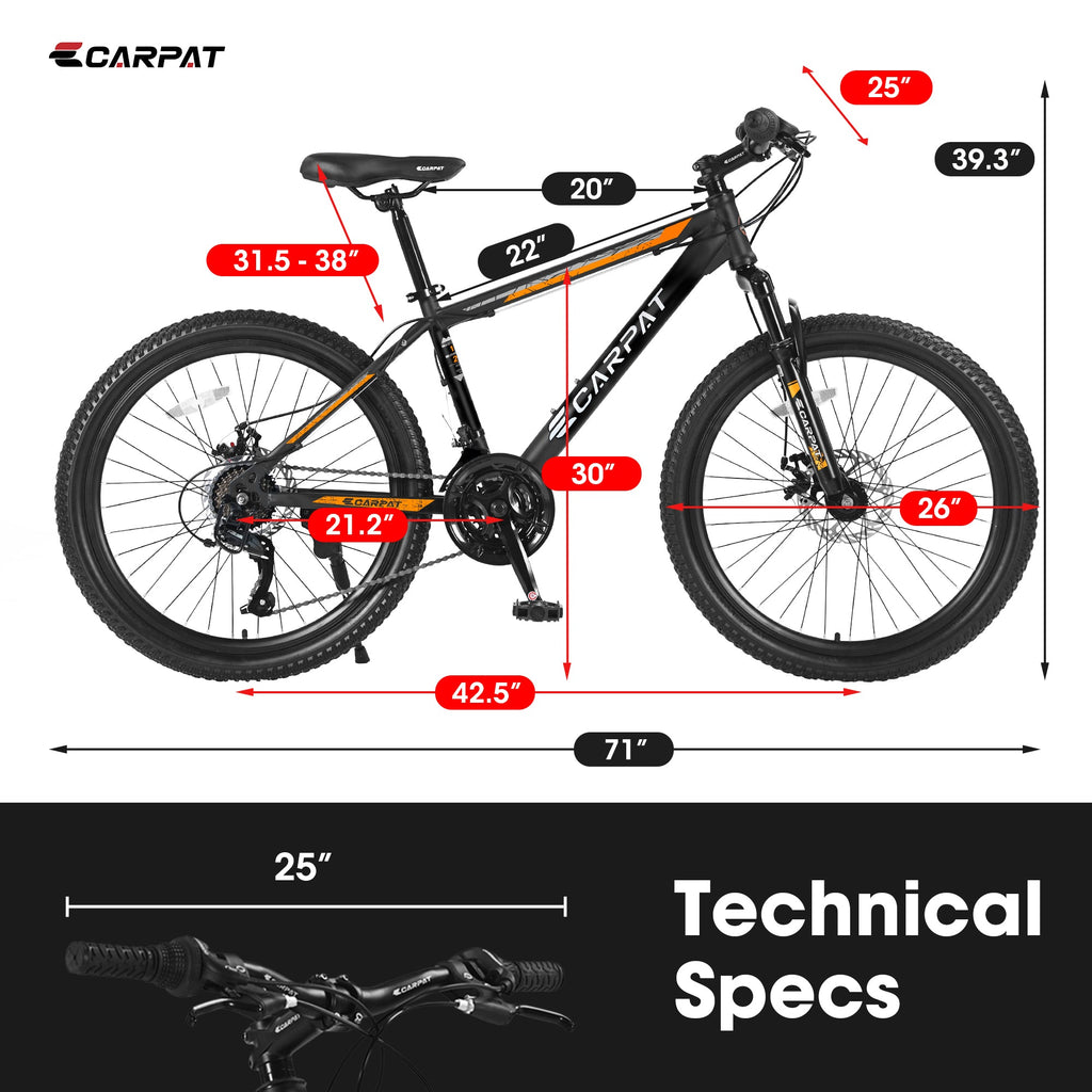 26” TrailLite - Mountain Bike | Front Suspension | 21-Speed