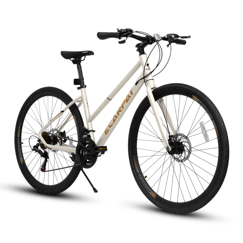 700C Road Bike – UrbanRide | 21-Speed | Disc Brakes | Cream