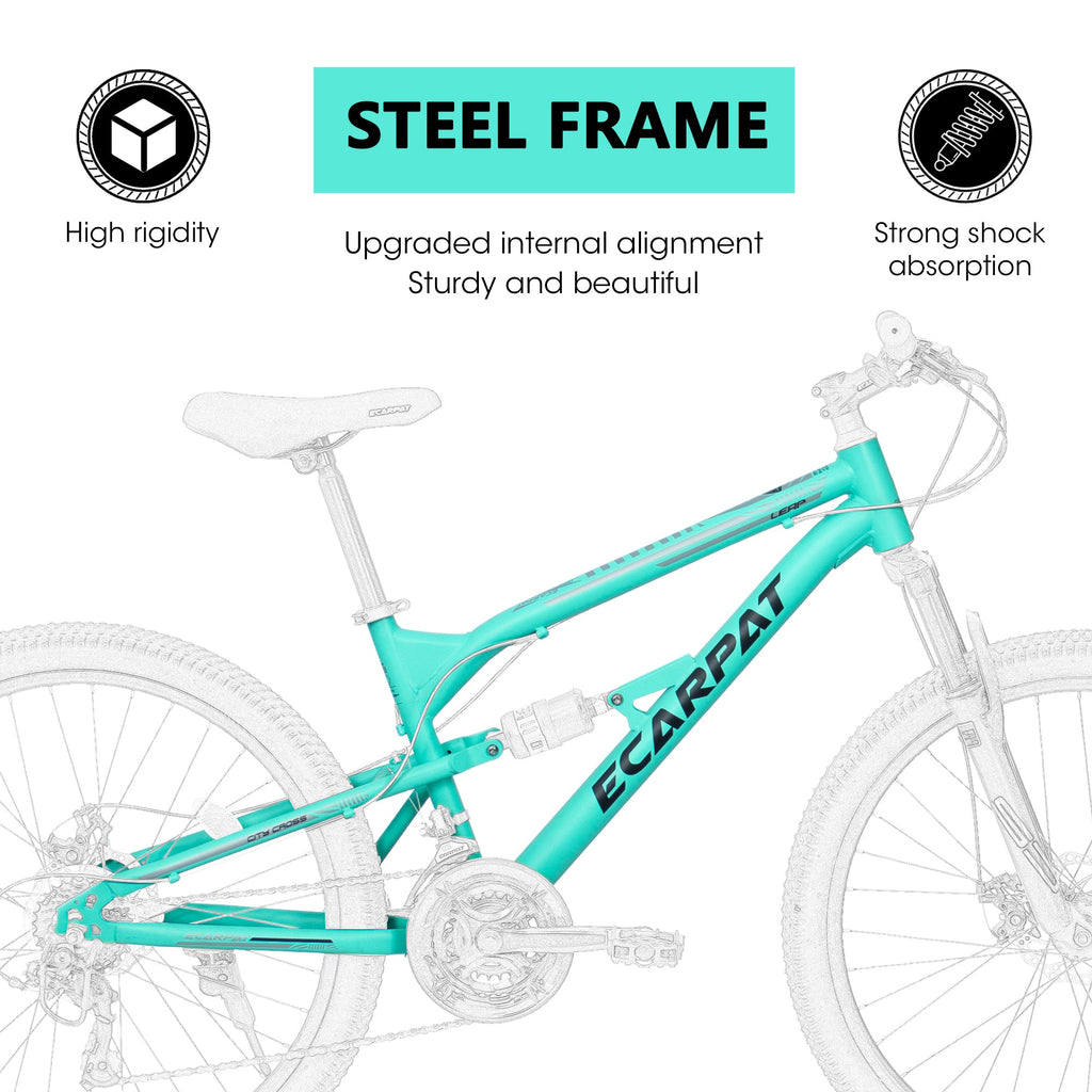 26" Adult Mountain Bike (Blue) - 21-Speed, Dual Suspension & Disc Brakes