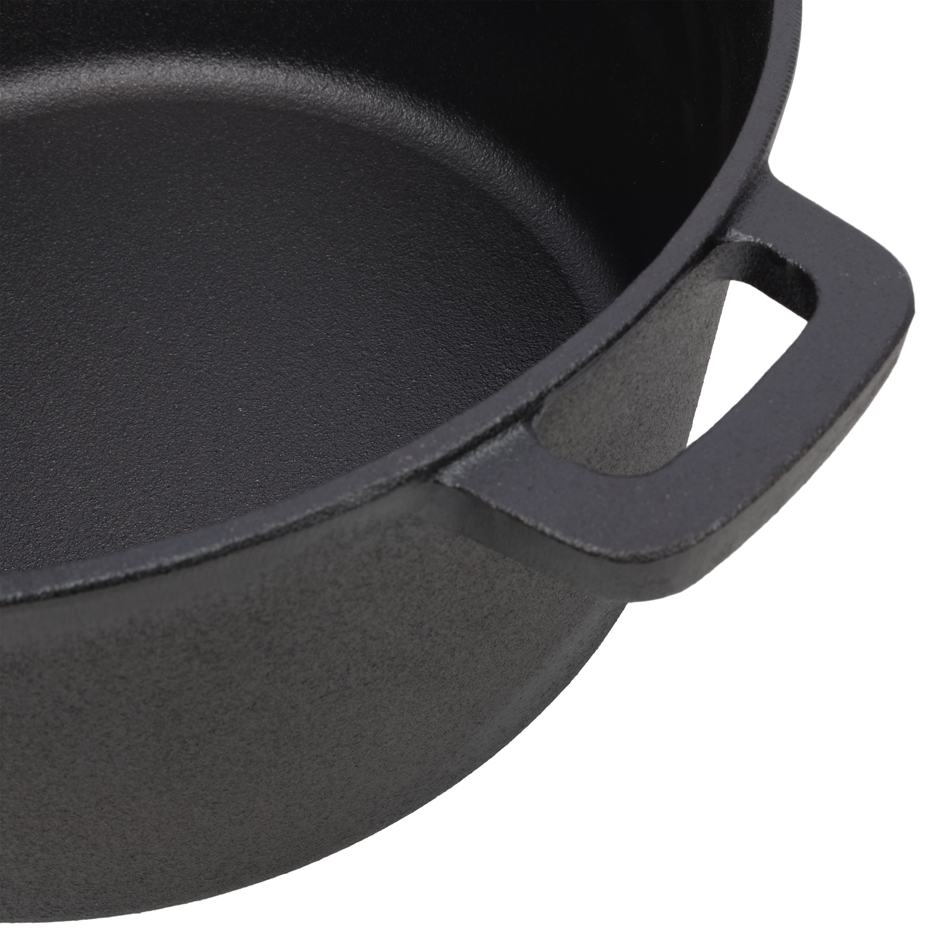 2 in 1 Pre-Seasoned Cast Iron Dutch Oven With Dual Handles.