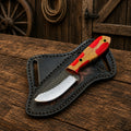 Compact Cowboy Skinning Knife – Rasp Steel with Belt Sheath