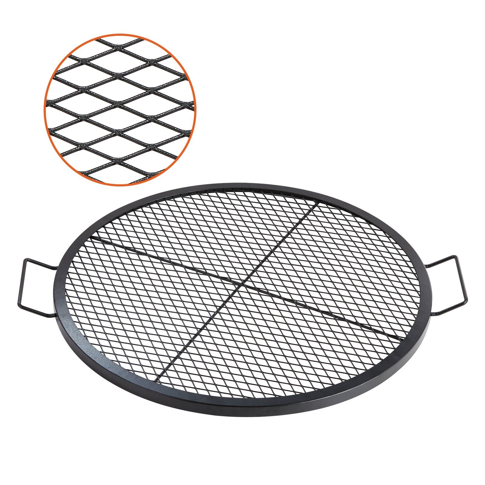 X-Marks Fire Pit Grill Grate, Round Cooking Grate, Heavy Duty Steel