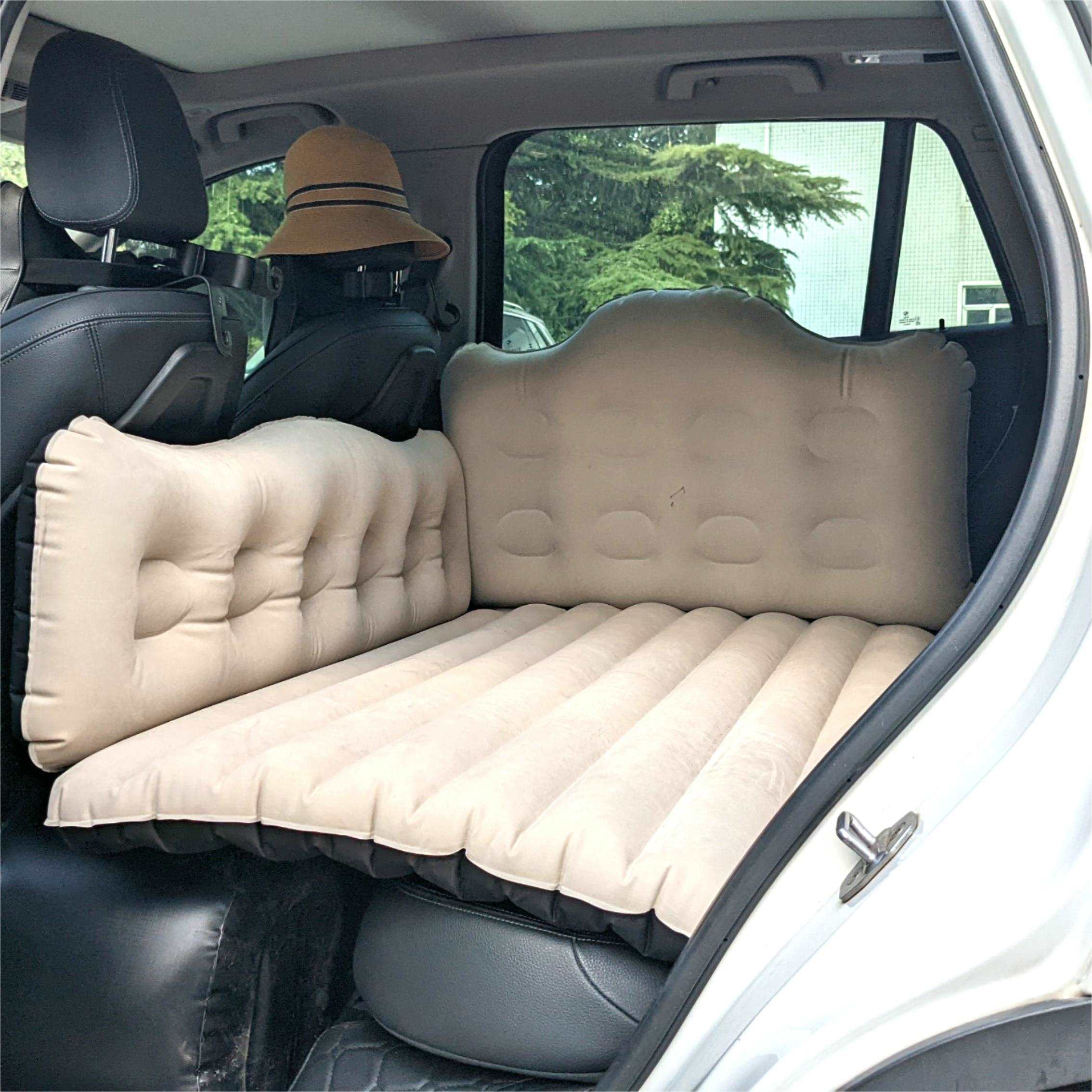 Inflatable Air Mattress for SUV, Truck & Van Camping Bed with Pump & Pillows, Beige