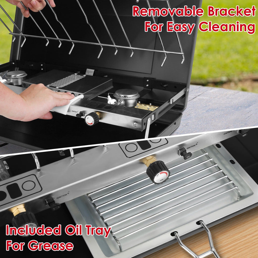 3 Burner Camping Stove Portable Foldable Propane Stove