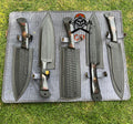 5 pieces custom made d2 steel Black coated chef knives set