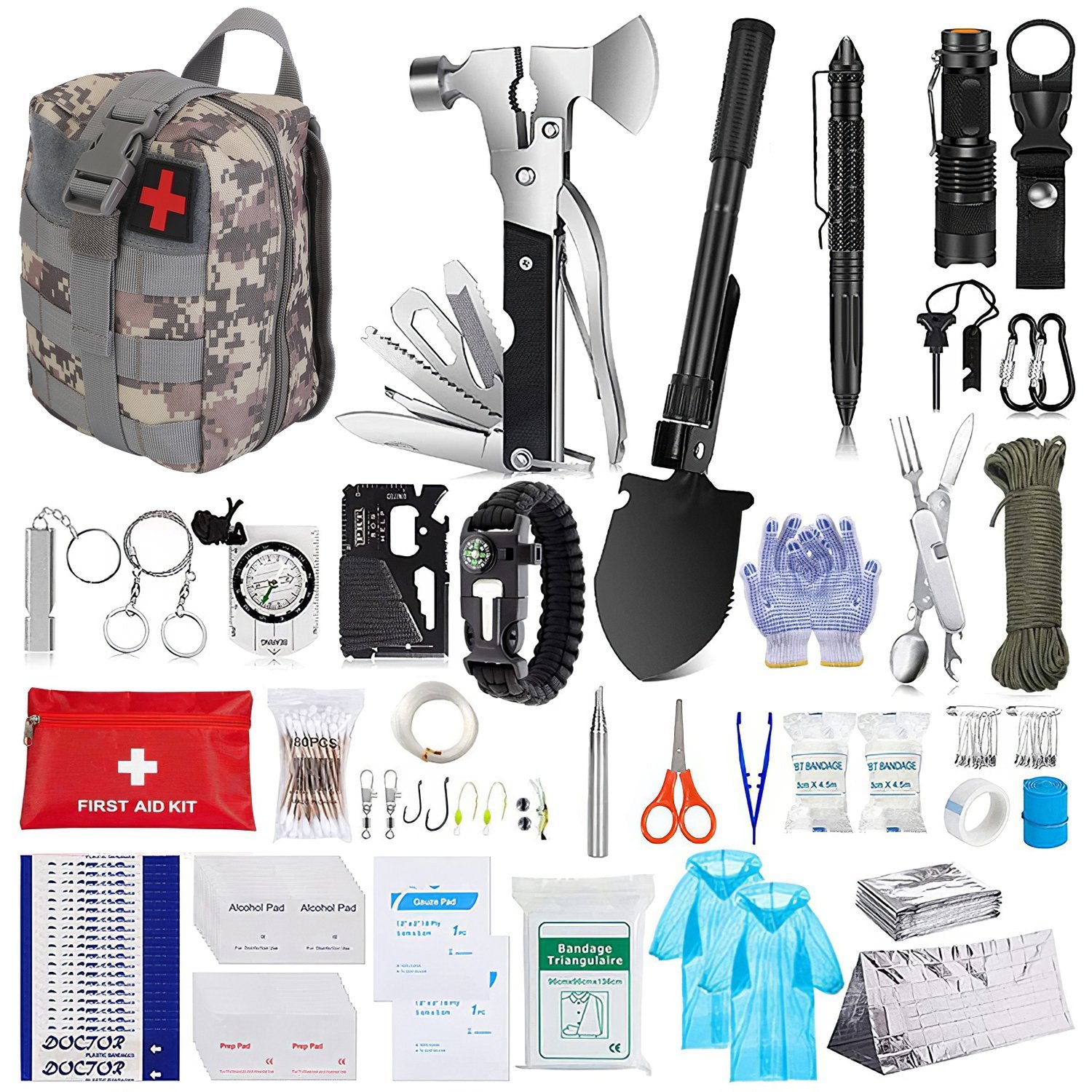 125Pcs Survival Kit for Outdoor Adventures
