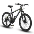 24" Kids & Youth Mountain Bike - Shimano 21-Speed, Dual Disc Brakes & Front Suspension