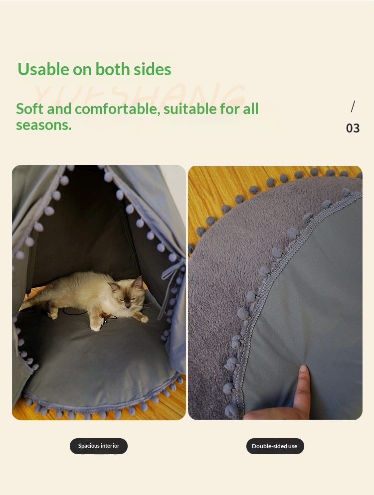Foldable All-Season Pet Tent Bed For Cats & Dogs.