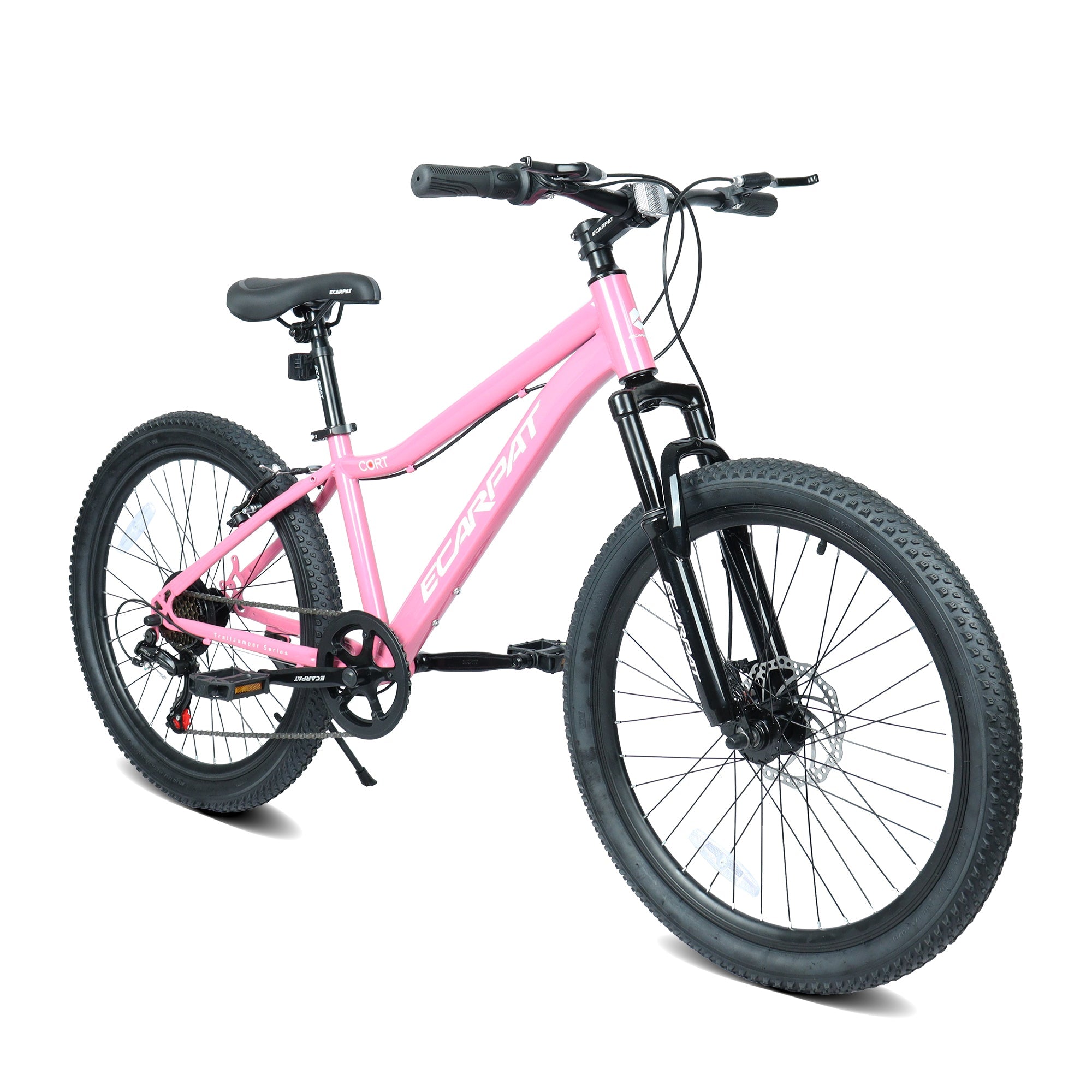 24" Youth Mountain Bike (Pink) - 7-Speed, Front Suspension & Hybrid Brakes