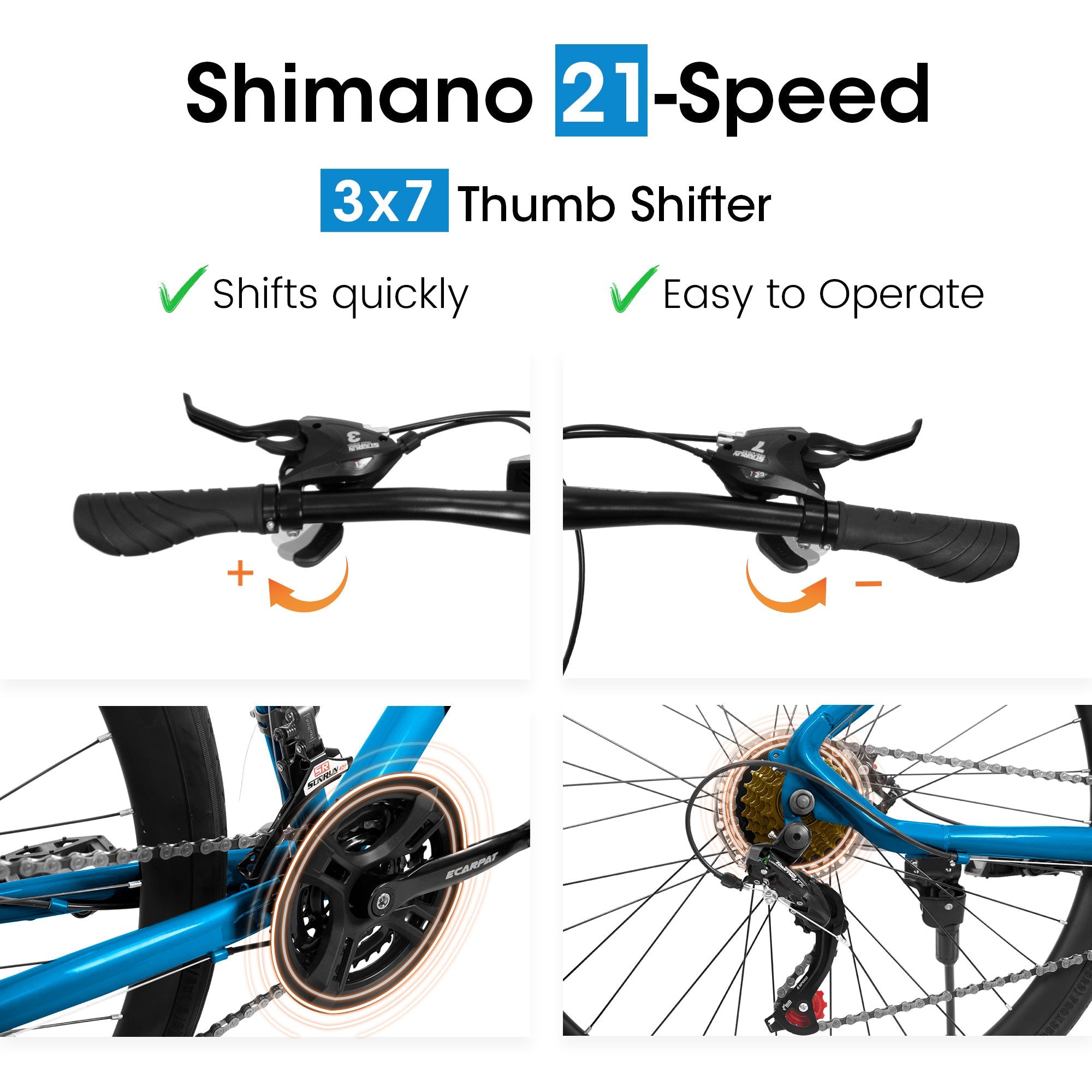 700C Road Bike – UrbanRide | 21-Speed | Disc Brakes | Black Blue