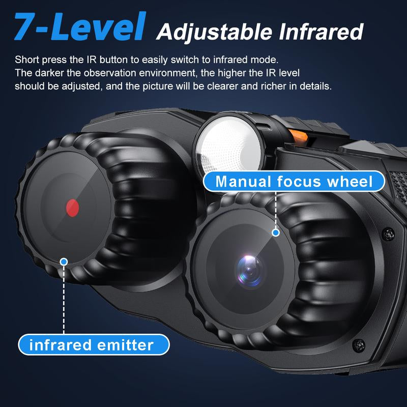Nitehawk 4K Night Vision Binoculars - 10X Zoom, Rechargeable, 32GB SD Card Included -
