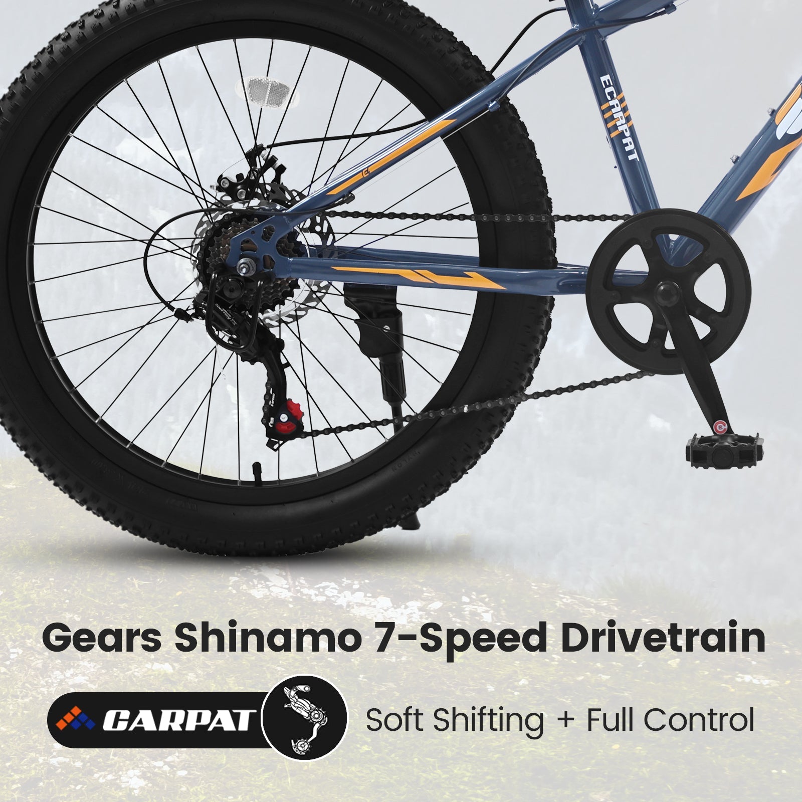 Elecony 24 Inch Fat Tire Mountain Bike
