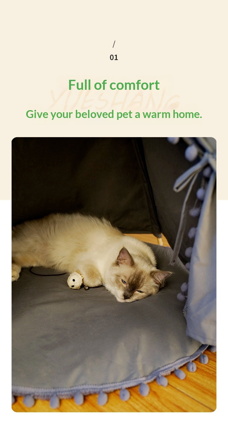 Foldable All-Season Pet Tent Bed For Cats & Dogs.