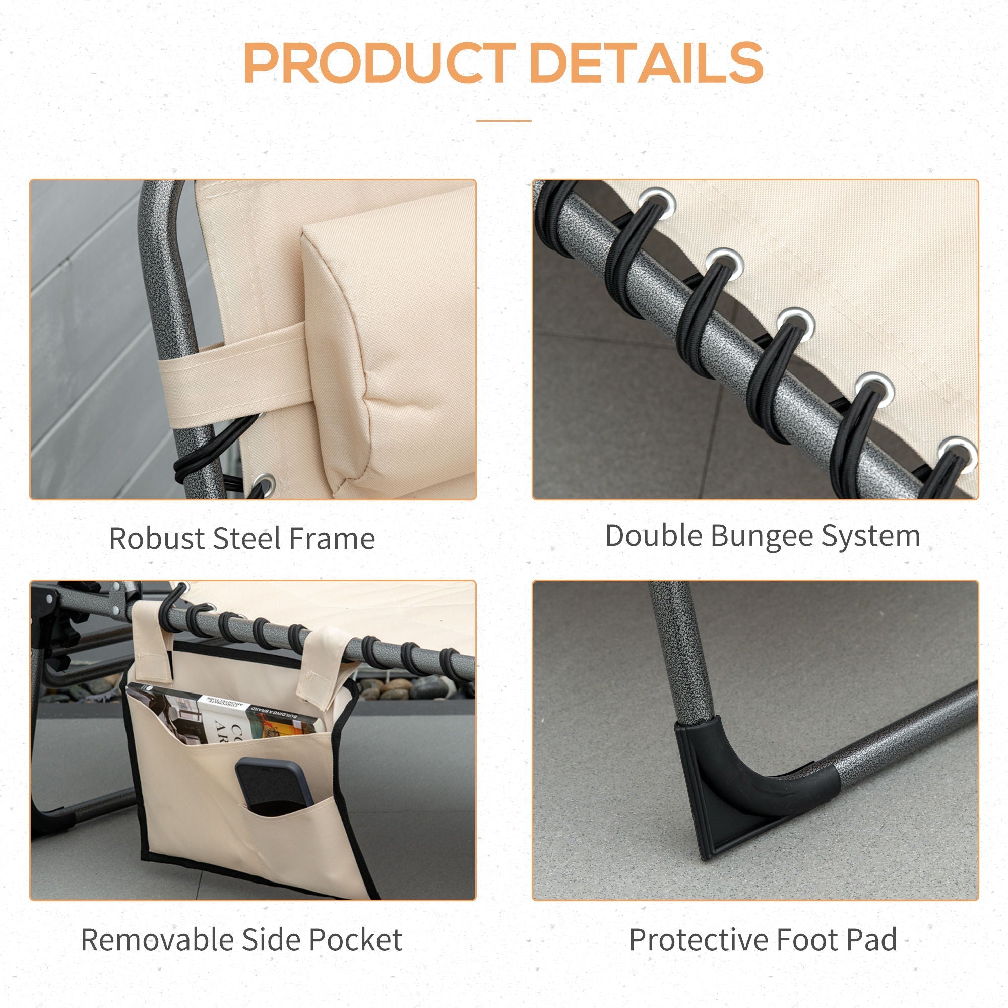 Padded Folding Chaise Lounge Chair