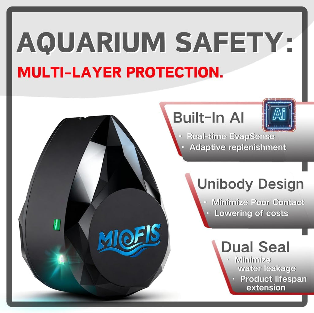 Aquarium Auto Top Off System with Triple Safety, Sealed Sensor & Magnet Mount