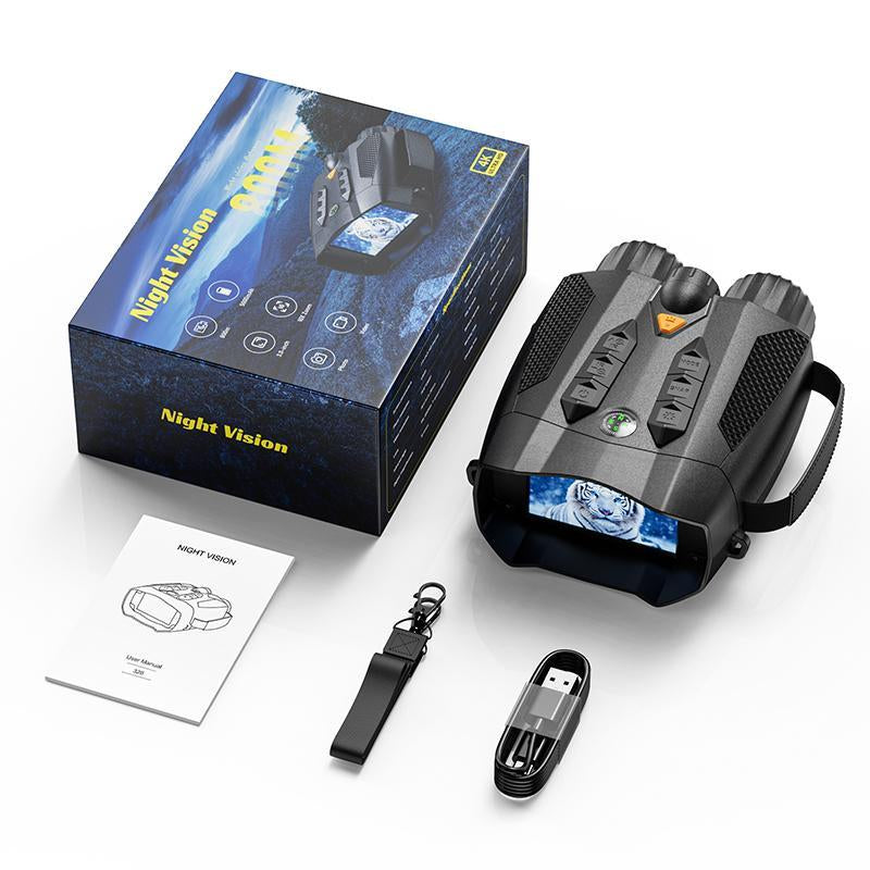 Nitehawk 4K Night Vision Binoculars - 10X Zoom, Rechargeable, 32GB SD Card Included -