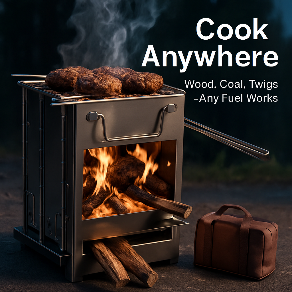 Backpacking Camping Stove: Portable Folding Cooker