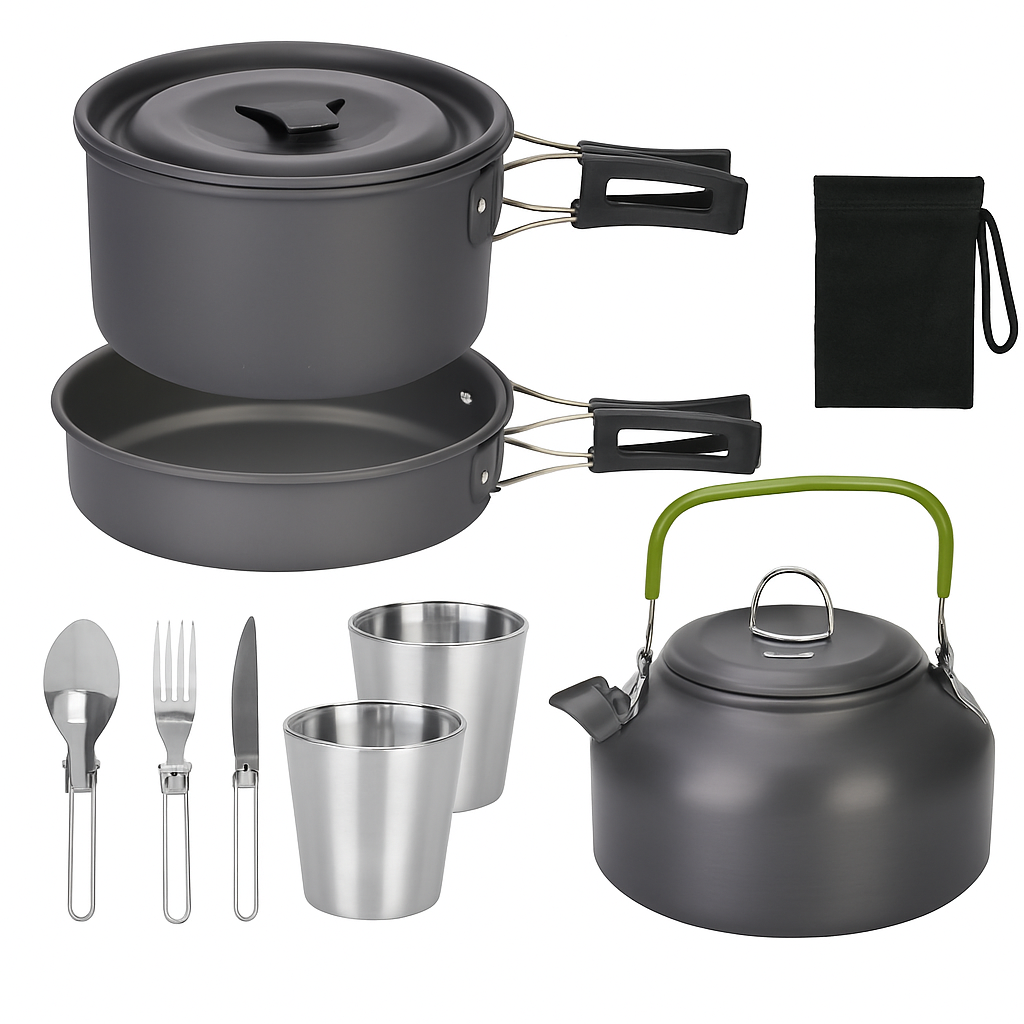 Camping Cookware Set for Outdoor Hiking and Picnics