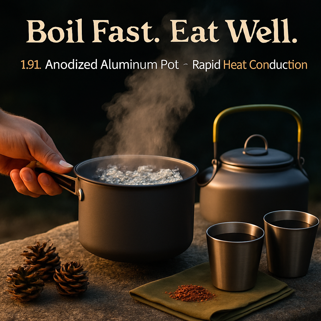 Camping Cookware Set for Outdoor Hiking and Picnics