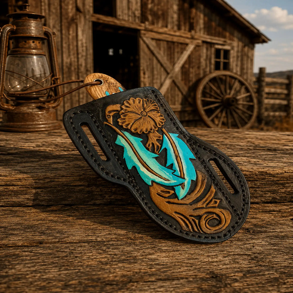Bull Cutter Knife – Handmade Damascus Cowboy Carry Knife
