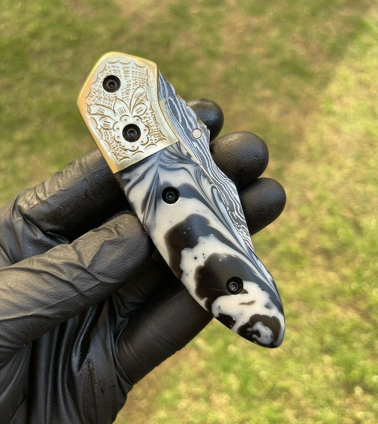 Damascus Blade EDC Pocket Knife