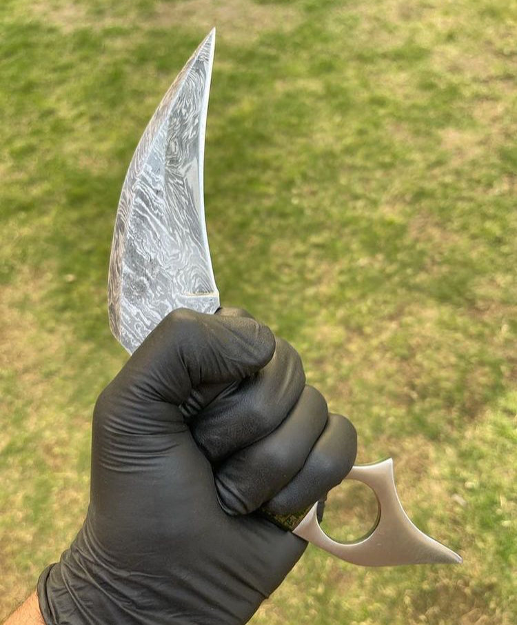 Handmade Damascus steel karambit knife