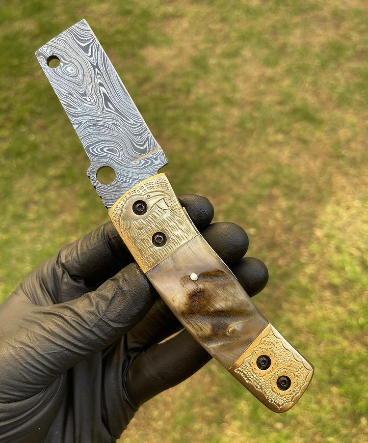 Damascus Blade EDC Pocket Knife