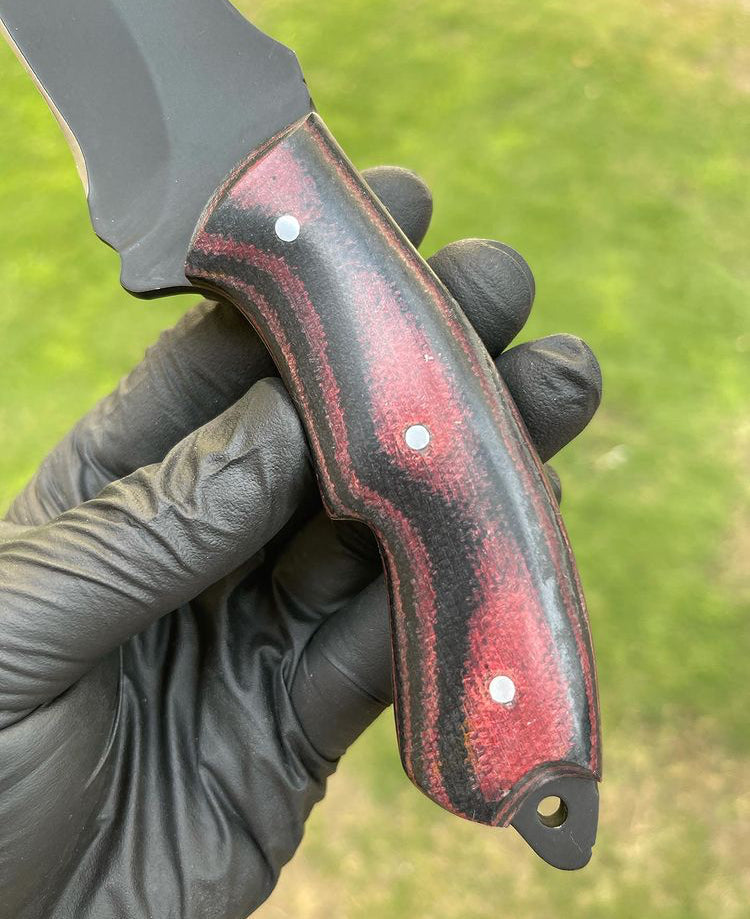 Custom made D2 steel EDC Hunting powder coated blade knife