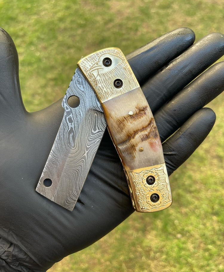 Damascus Blade EDC Pocket Knife