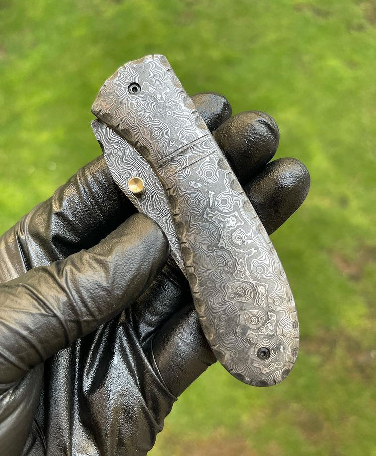 Folding Full Damascus Blade EDC Folding Pocket Knife