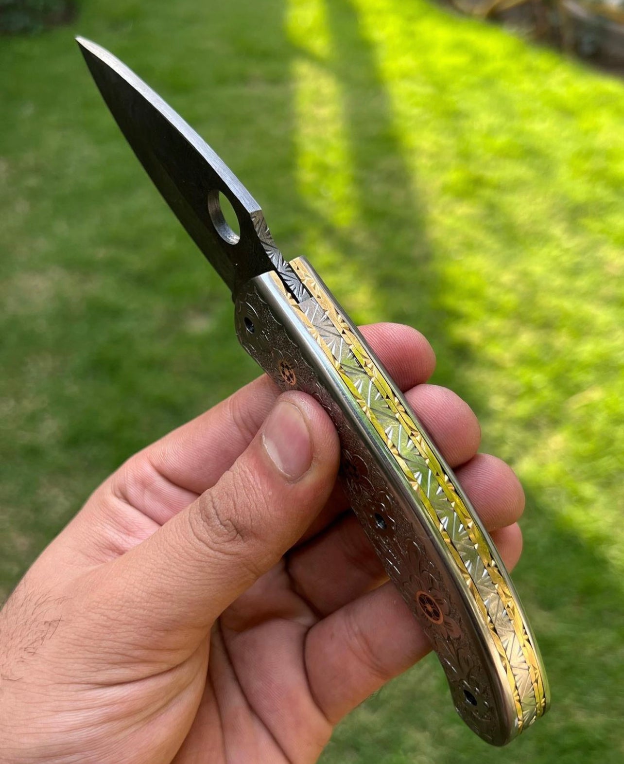 Custom Handmade Damascus steel Blade EDC Folding Pocket Knife