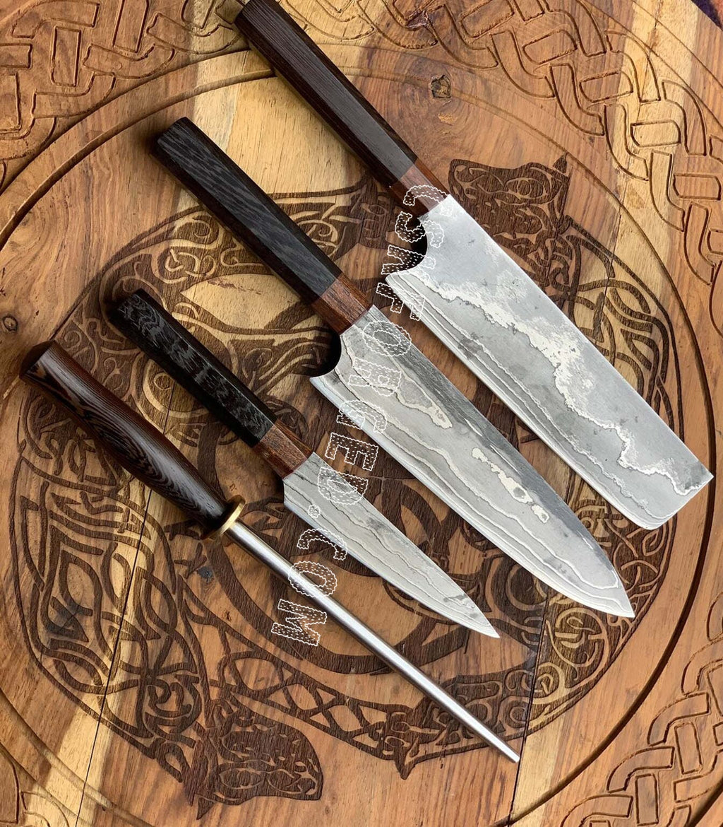 Japanese Stainless Steel Damascus Professional kitchen set