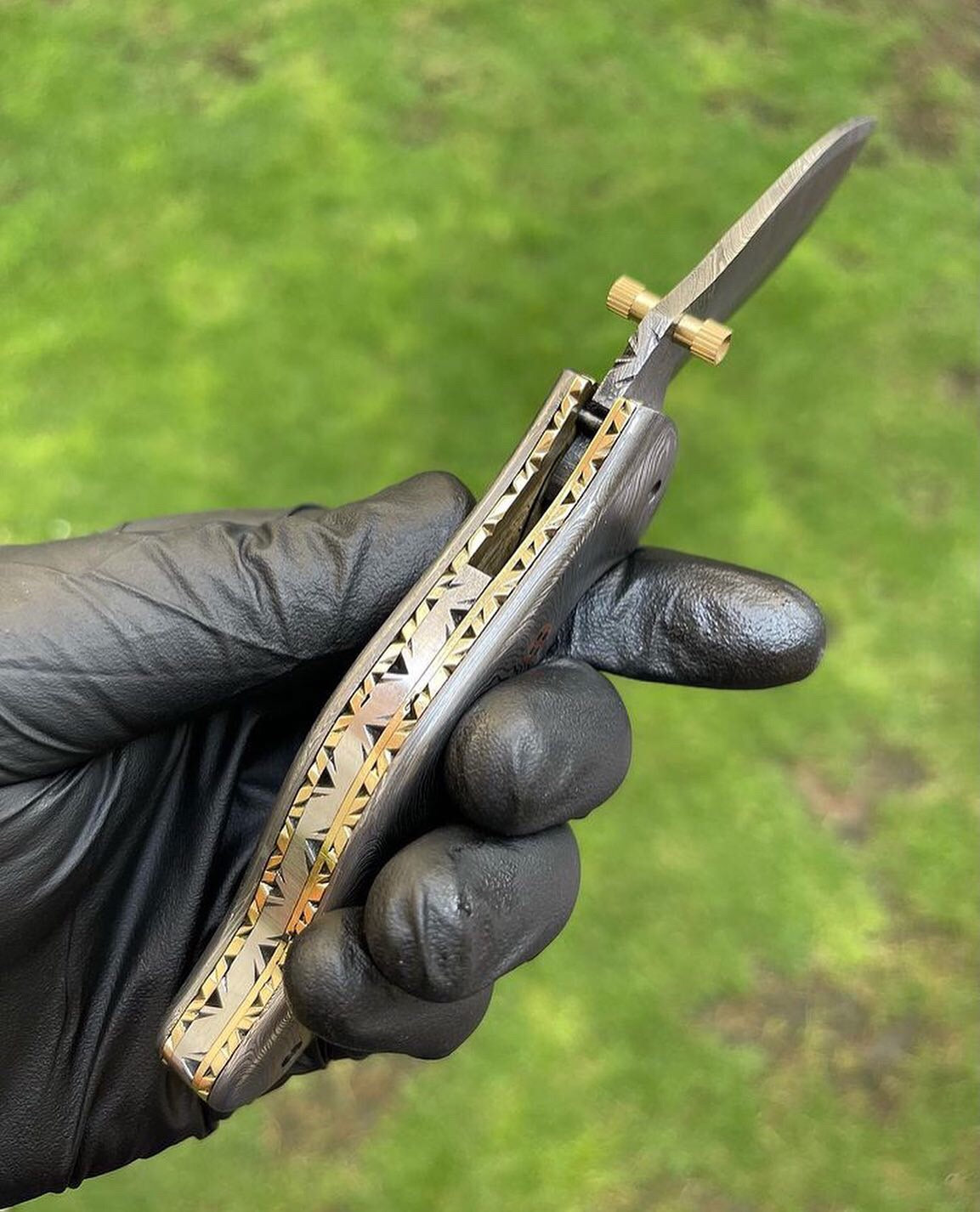 Folding Full Damascus Blade EDC Folding Pocket Knife