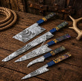 5PCS Japanese Style Boning Knife Set | Etched D2 Steel & Epoxy Resin Handles