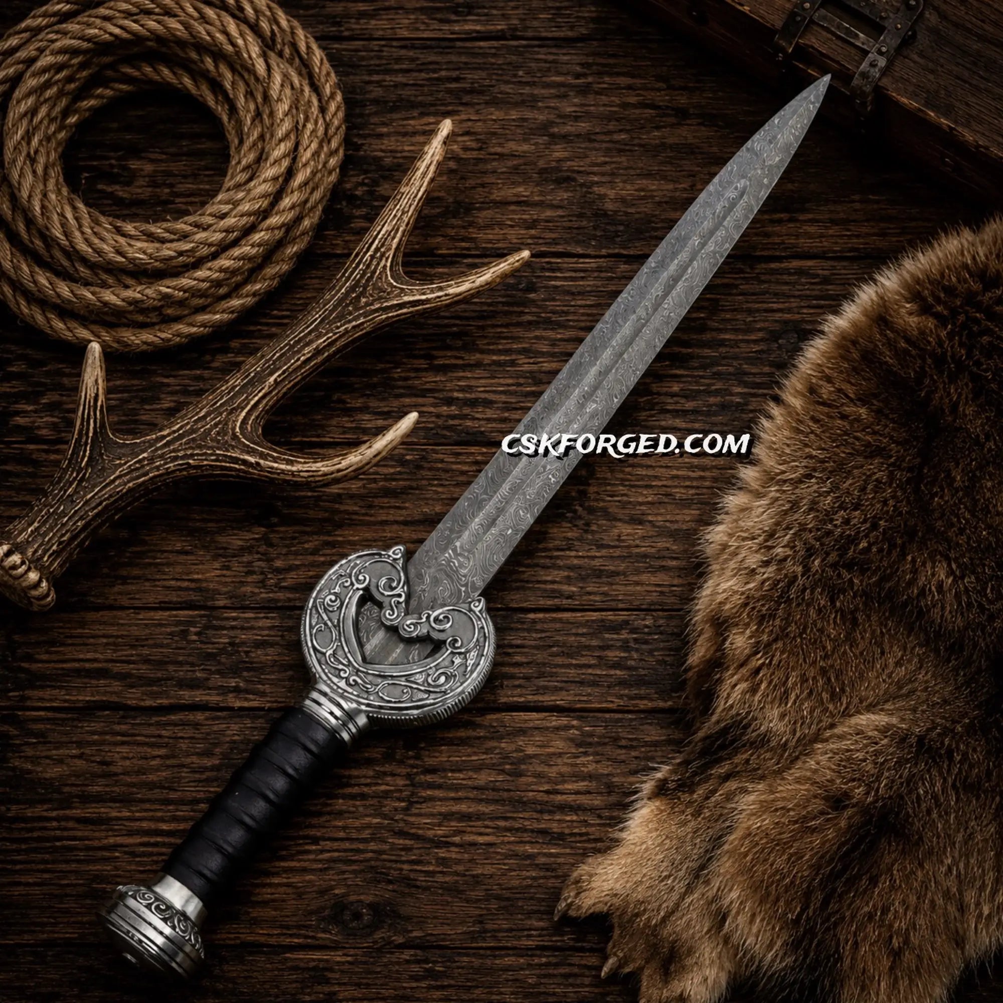 King Theoden Herugrim Sword – Damascus Steel LOTR Movie Replica