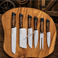 Master Series D2 Steel Kitchen Knife Set – Rosewood Handle BBQ Collection