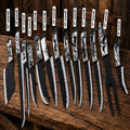 Outdoor Survival Kitchen Knife Set | 13PCS D2 Steel Powder Coated Knives with Resin Handles