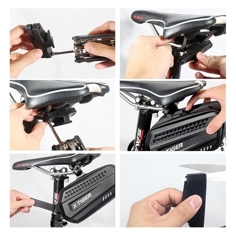 Bicycle Bag Rainproof  1.2L Large Capacity Cycling Seat Rear Bag For Accessories