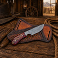 Ranch Hunting Knife with Belt Sheath – D2 Steel & Pinecone Handle