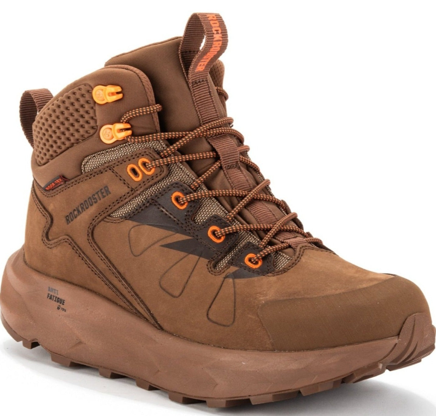 ROCKROOSTER Farmington Brown 6 Inch Waterproof Hiking Boots with VIBRAM® Outsole