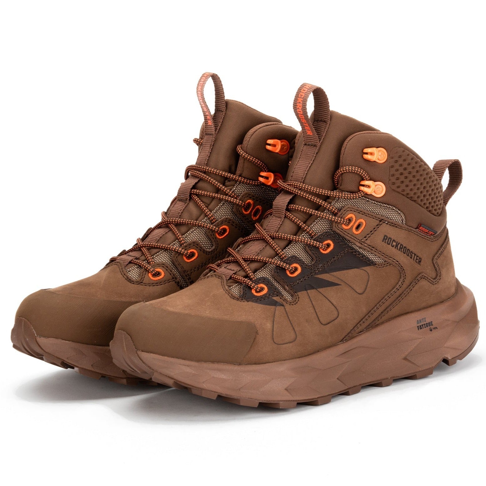 ROCKROOSTER Farmington Brown 6 Inch Waterproof Hiking Boots with VIBRAM® Outsole