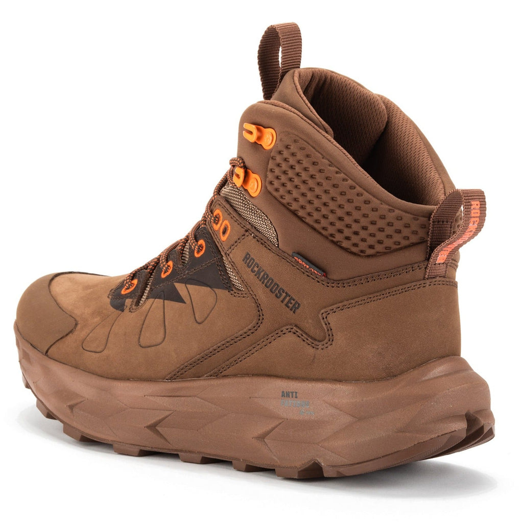 ROCKROOSTER Farmington Brown 6 Inch Waterproof Hiking Boots with VIBRAM® Outsole