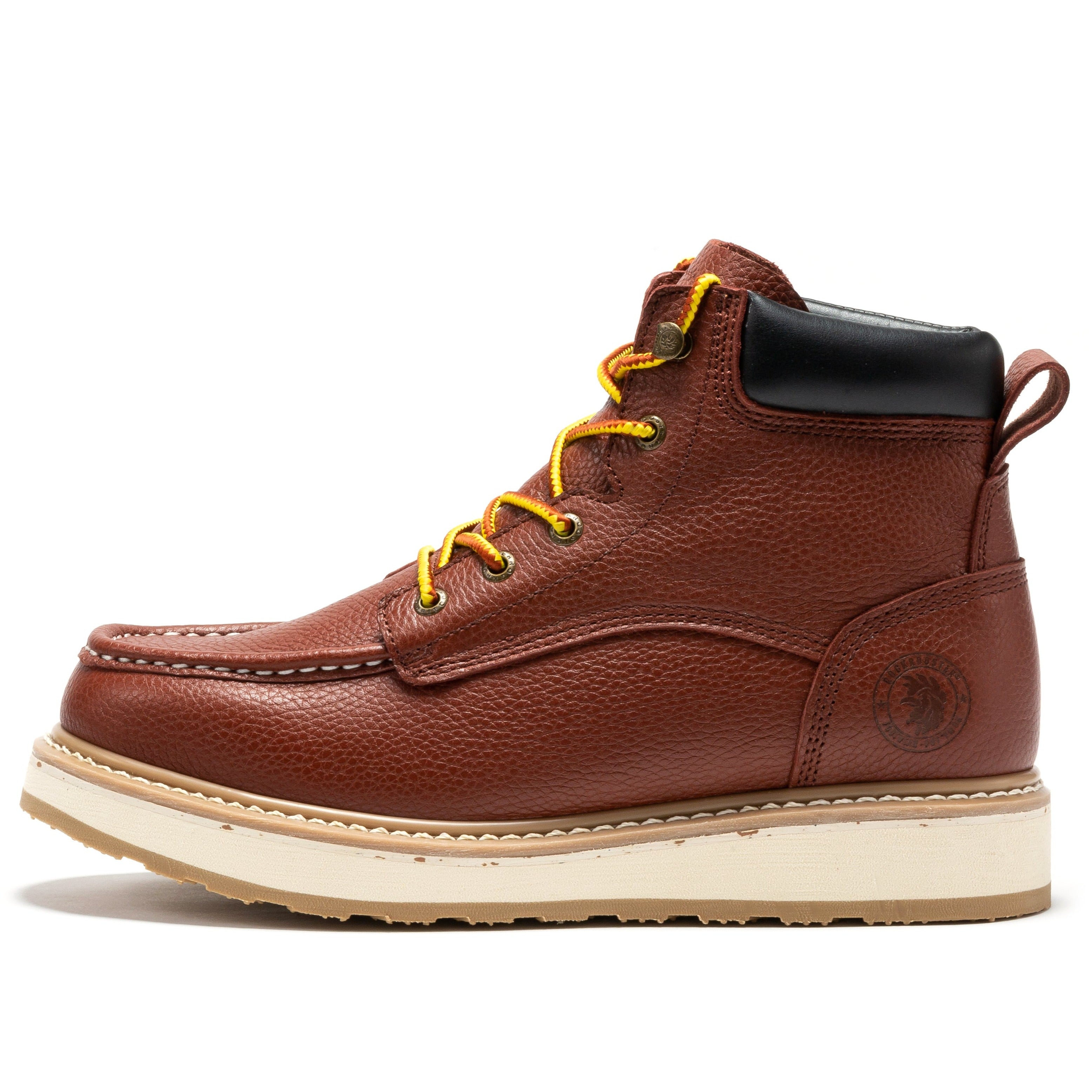 ROCKROOSTER Walker Men's 6 Inch Brown Soft Toe Wedge Work Boots