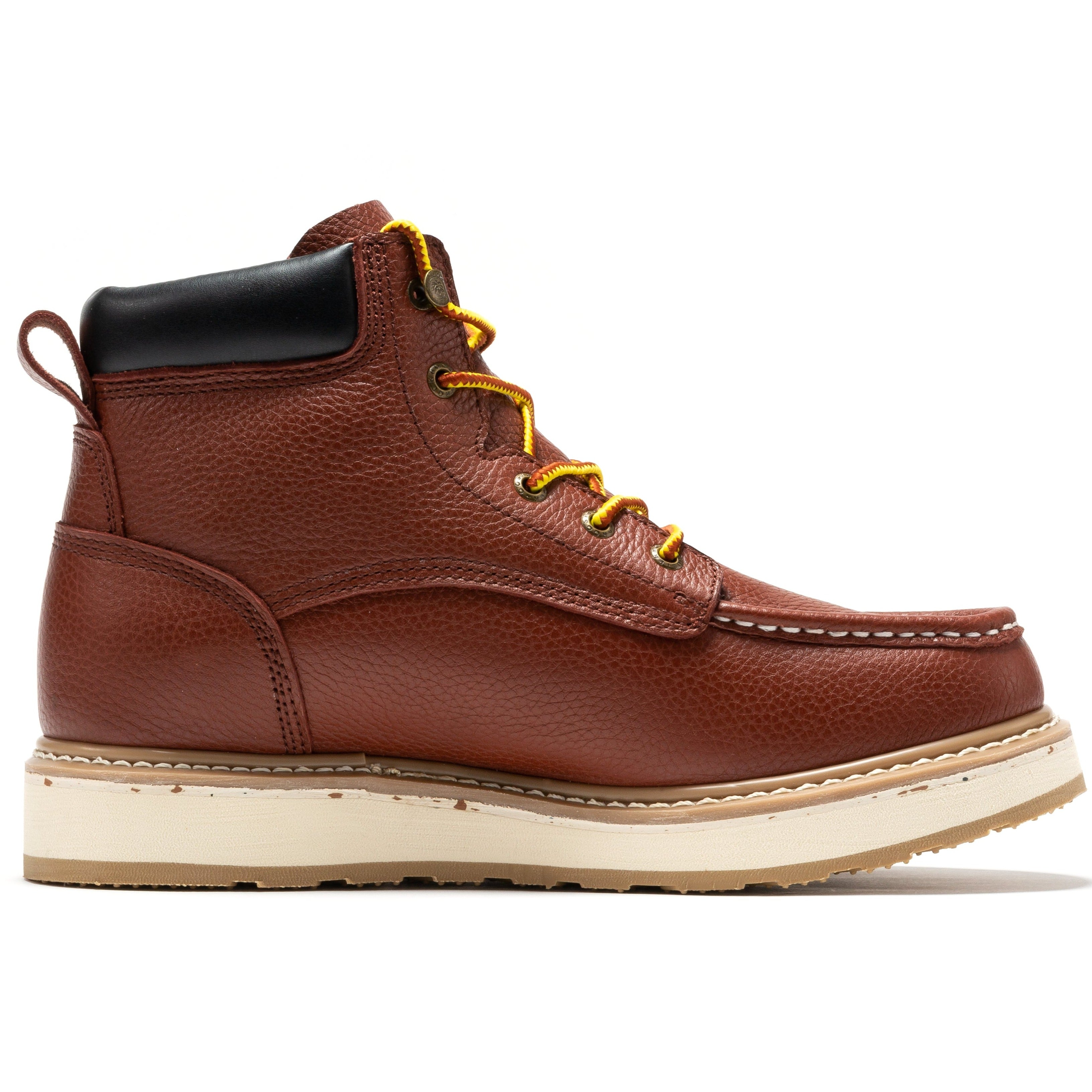 ROCKROOSTER Walker Men's 6 Inch Brown Soft Toe Wedge Work Boots
