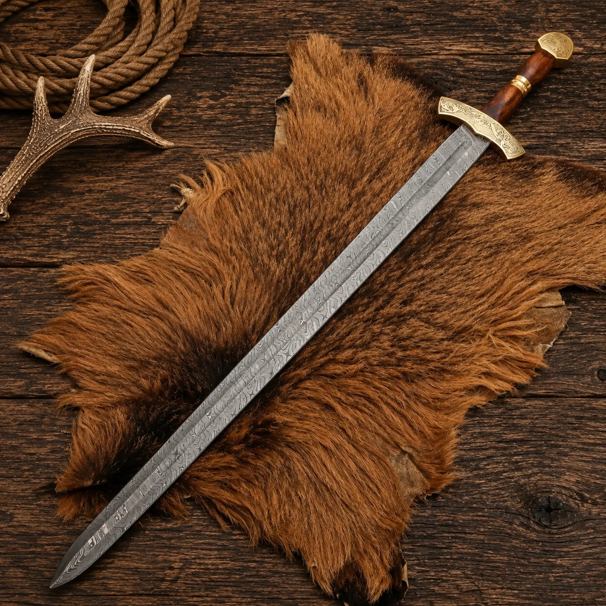 Damascus Viking Sword – Norse Valhalla Reaper Collector Blade