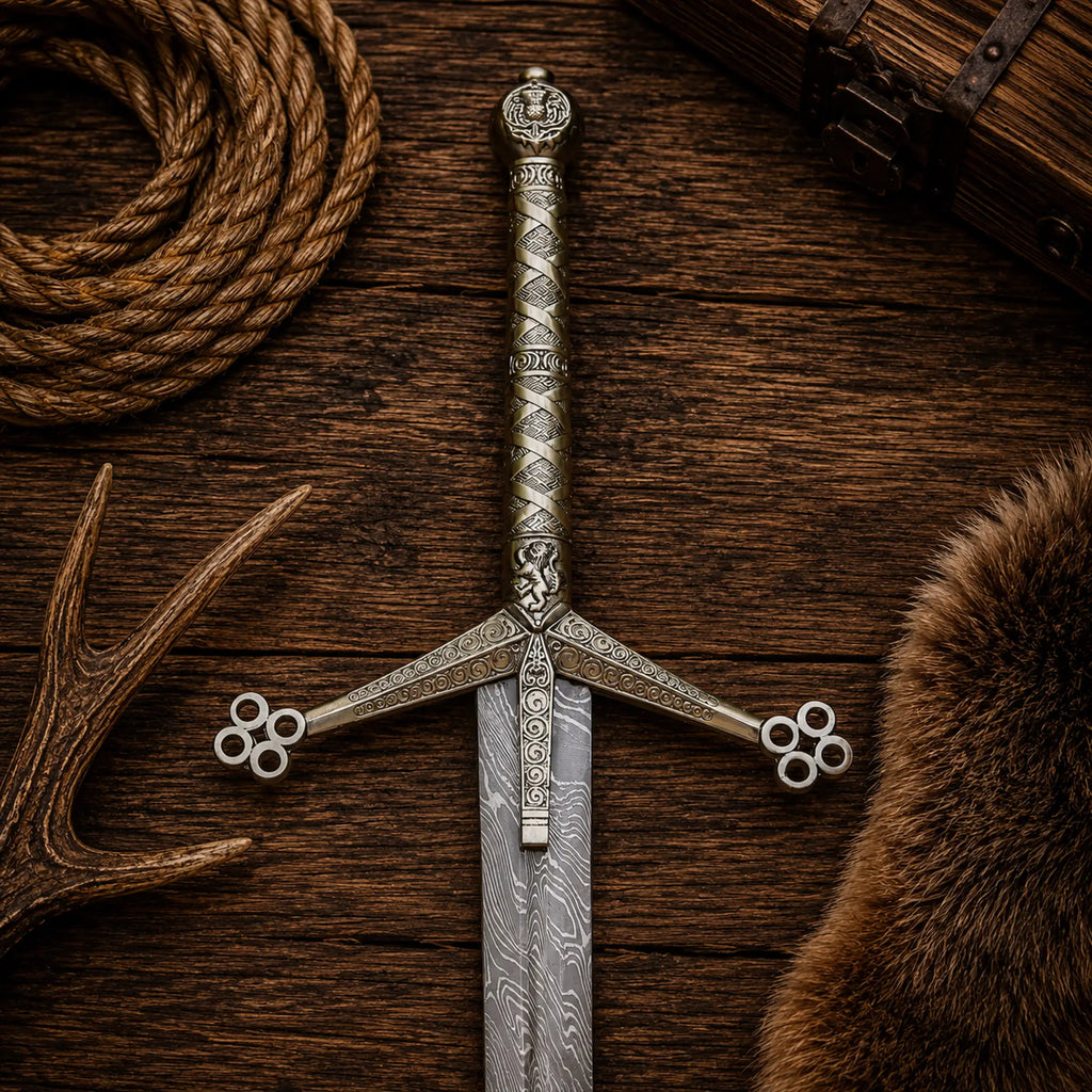 Scottish Claymore Sword – Damascus Steel Medieval Viking Display