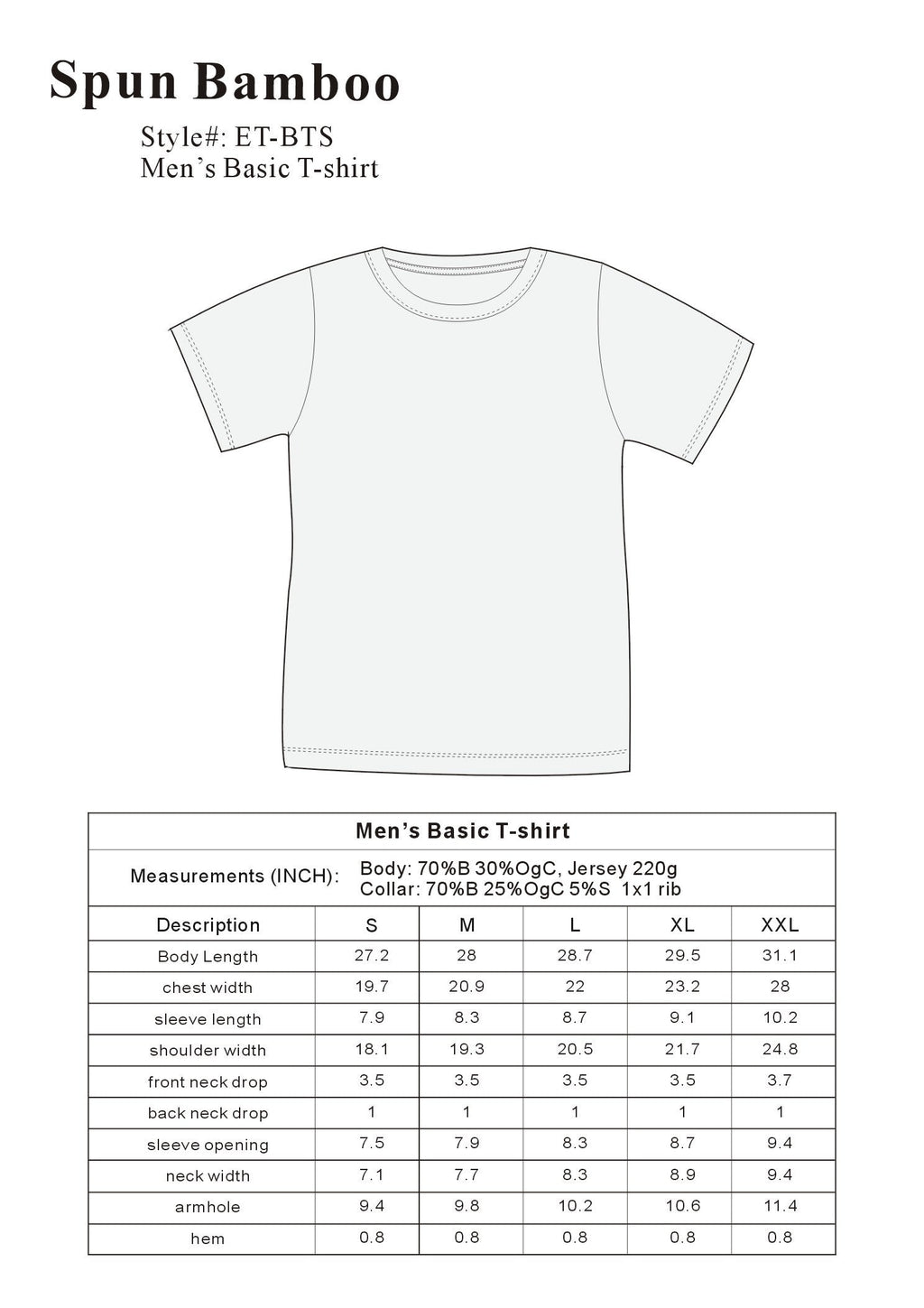 The Original Men's Bamboo Viscose/Organic Cotton Short Sleeve T-Shirt
