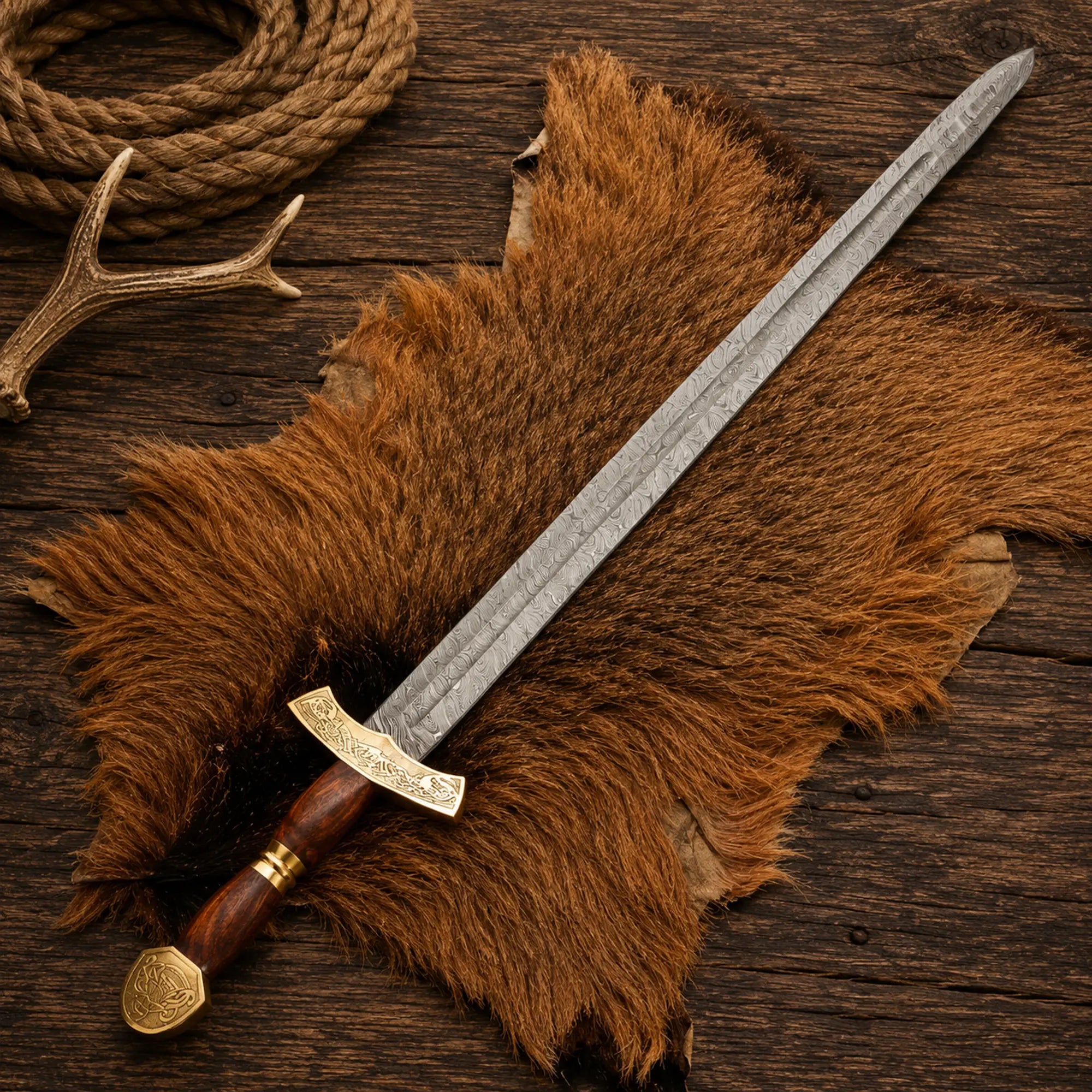 Damascus Viking Sword – Norse Valhalla Reaper Collector Blade