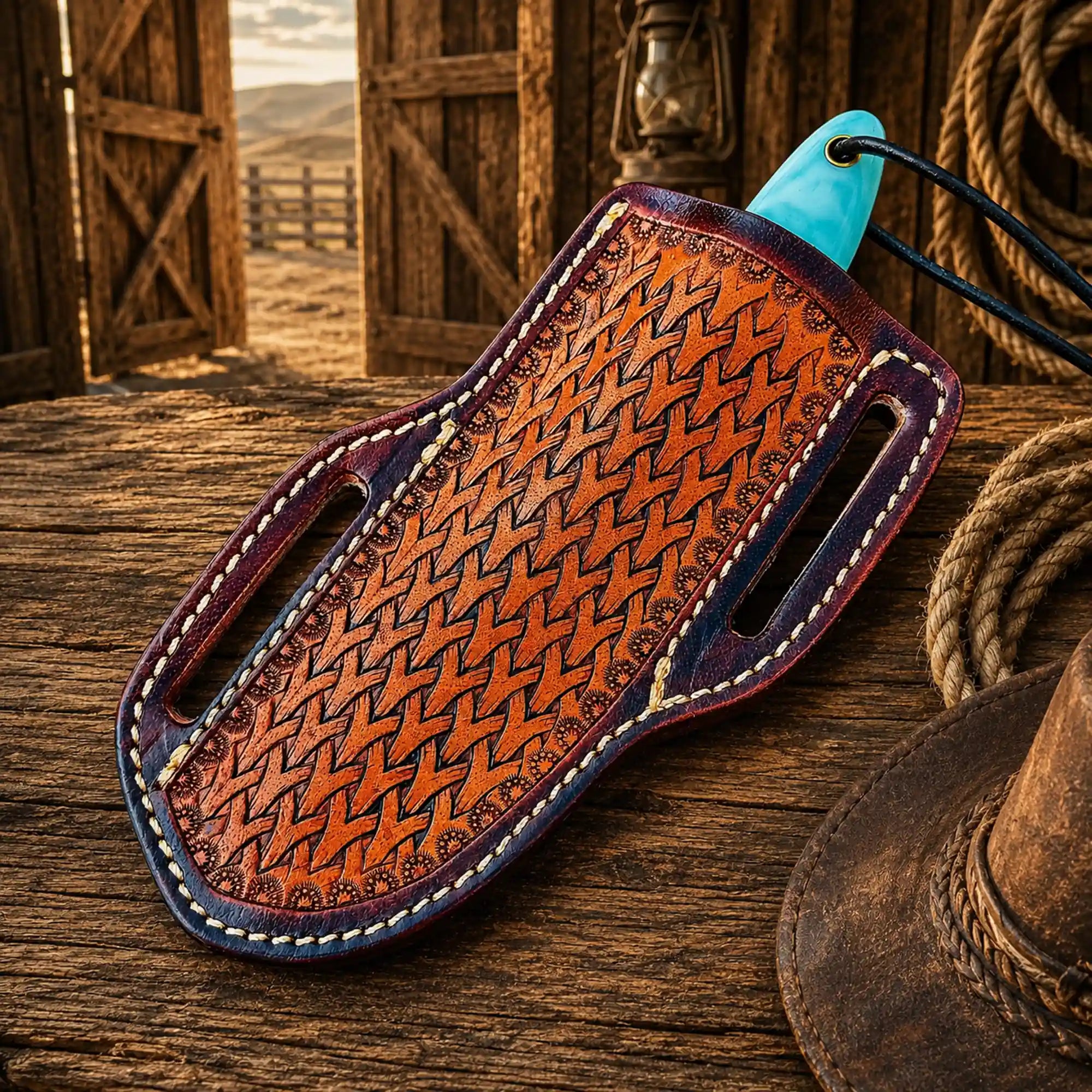 Pancake Belt Sheath Knife – 3.75" Rasp Steel Resin Handle